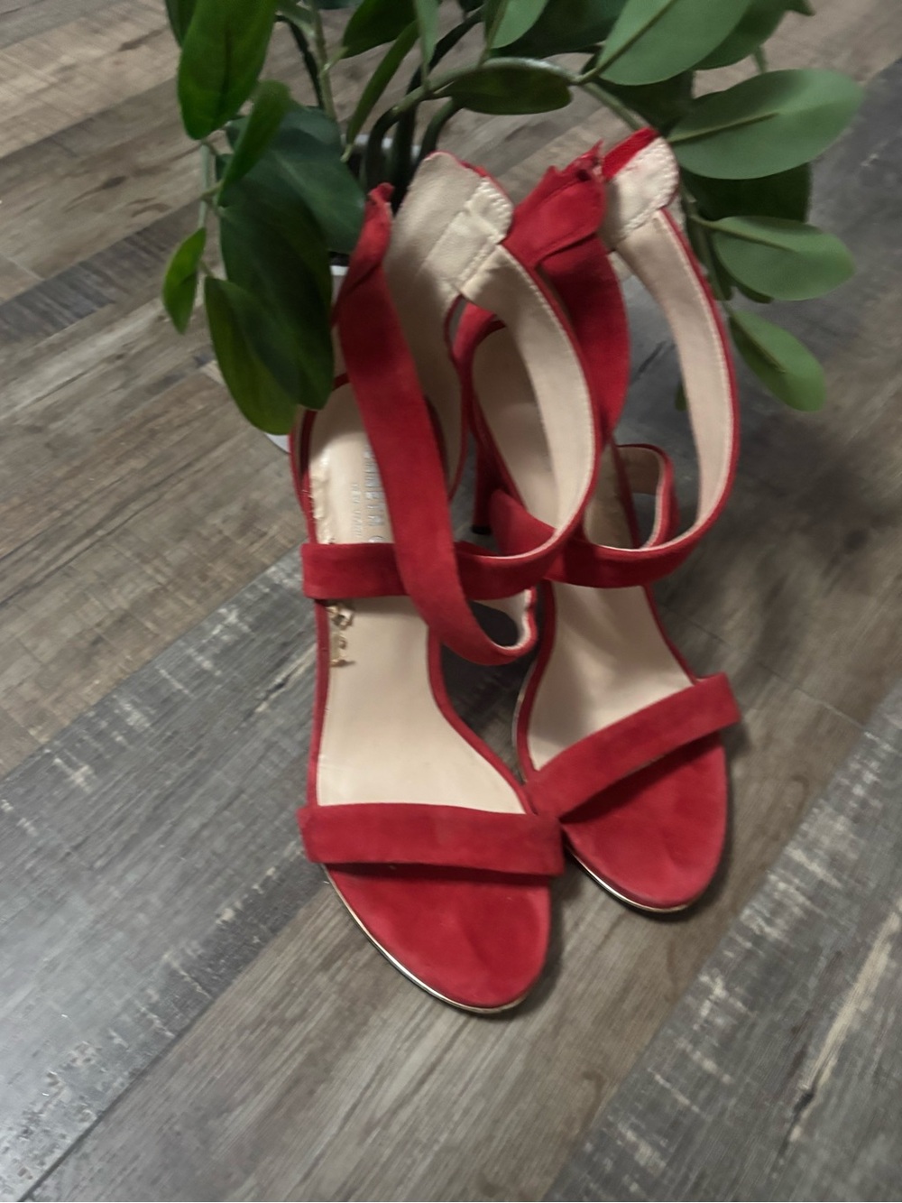 Kenneth Cole red Suede Strappy High Heels - Women